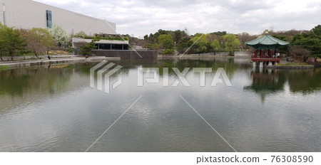 池塘 鏡子 池塘 76308590