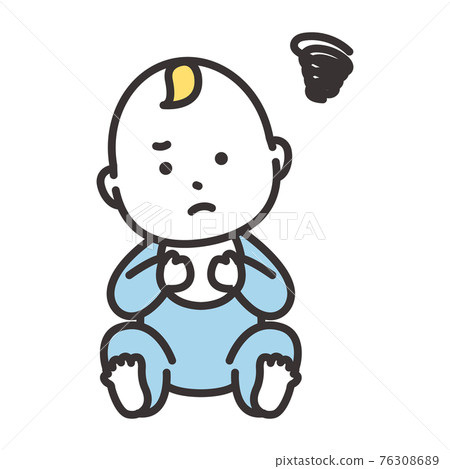 男嬰面部表情擔心 76308689