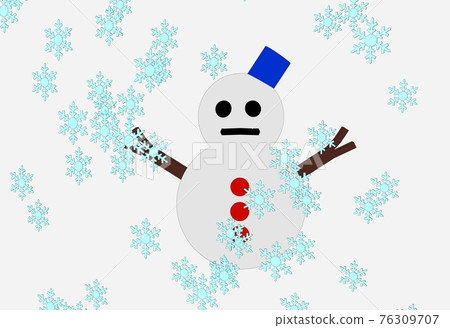 Cute snowman and snowflake Cute snowman and snowflake 76309707