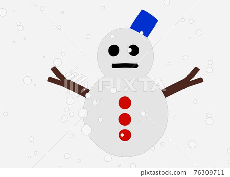 可愛的雪人和圓雪 可愛的雪人和圓雪 76309711