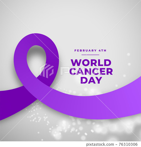 purple ribbon concept for world cancer day design 76310306