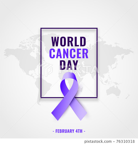 world cancer day awareness banner with realistic ribbon 76310318