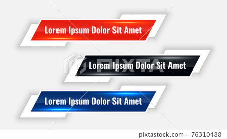 modern lower thirds banner set in three colors modern lower thirds banner set in three colors 76310488