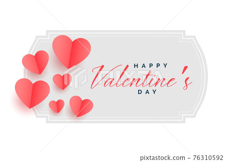 happy valentines day beautiful paper cut hearts background 76310592