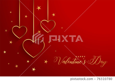 elegant golden hearts on red valentines day background elegant golden hearts on red valentines day background 76310780