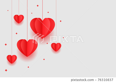 origami red hearts valentines day background design origami red hearts valentines day background design 76310837