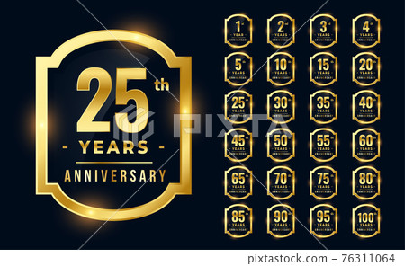 big set of premium anniversary logotype in golden color big set of premium anniversary logotype in golden color 76311064