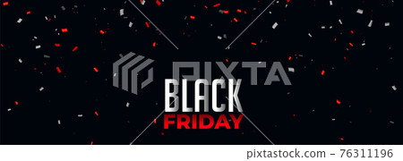 black friday banner with red and white confetti 76311196