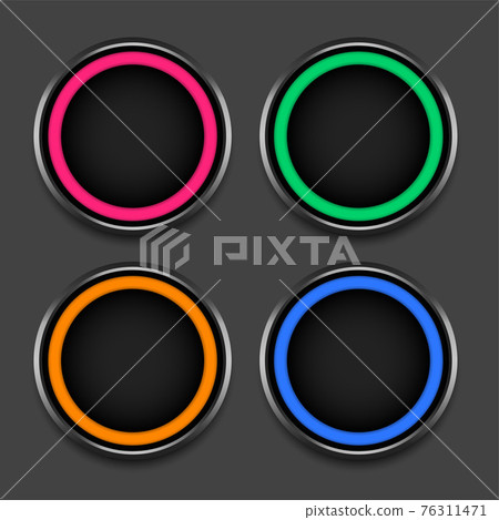 four colors shiny frames or buttons set 76311471