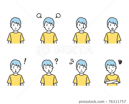 兒童男孩面部表情集 76311757