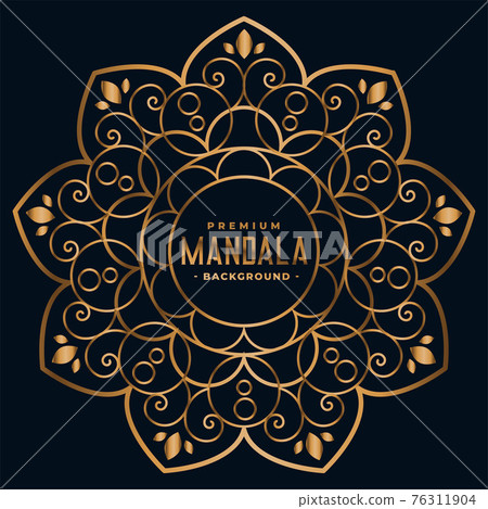 golden mandala floral decoration background 76311904