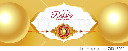 beautiful golden rakshan bandhan festival banner 76312021
