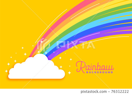 rainbow with clouds bright background 76312222