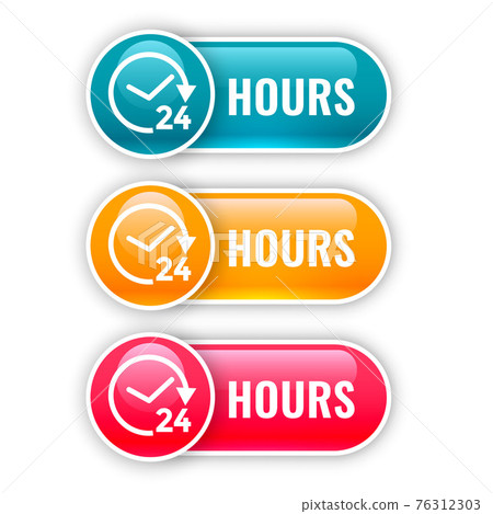 set of shiny buttons for 24 hours time set of shiny buttons for 24 hours time 76312303