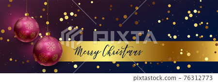 merry christmas beautiful banner with 3d xmas... - Stock Illustration ...