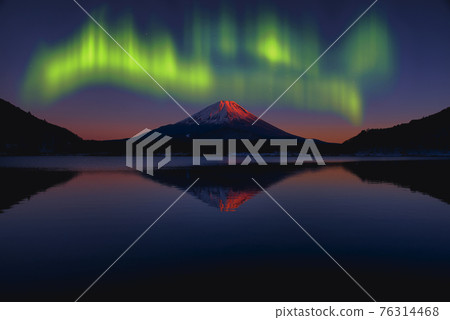 Mt. Fuji and Aurora composite photo Mt. Fuji Mt. Fuji and Aurora composite photo Mt. Fuji 76314468