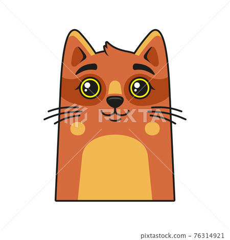 Cute Cat Face Icon. Cartoon Style on White Background Vector Cute Cat Face Icon. Cartoon Style on White Background Vector 76314921