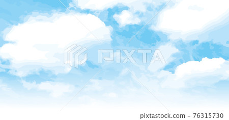 清新的夏日藍天和白雲 76315730