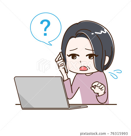 筆記本電腦和高級女性諮詢 筆記本電腦和高級女性諮詢 76315993