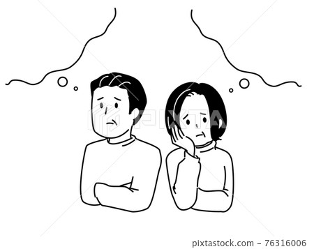 Two men and women thinking, senior Two men and women thinking, senior 76316006