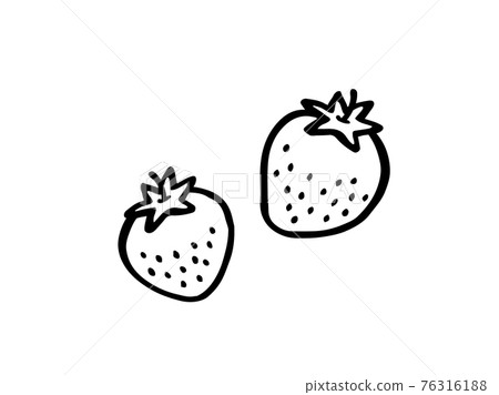 可愛的草莓(黑色)/手寫插畫素材 可愛的草莓(黑色)/手寫插畫素材 76316188