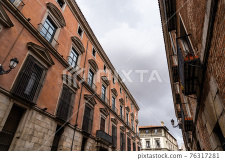 Old Traditional Residential Buildings in Central Madrid 76317281