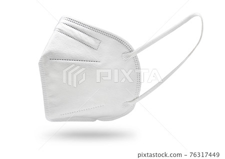 KN95 FFP2 Face mask isolated on white background KN95 FFP2 Face mask isolated on white background 76317449