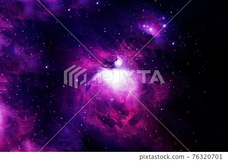 Beautiful colored galaxy. Blue space with stars. Elements of this image were furnished by NASA. 76320701