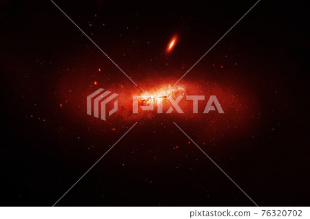 Galaxy in red colors. Elements of this image were furnished by NASA. 76320702