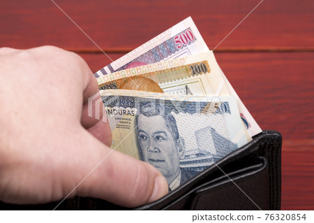 Honduran lempira in the black wallet Honduran lempira in the black wallet 76320854