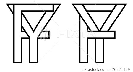 Logo sign fy, yf icon sign interlaced letters y, F vector logo yf, fy first capital letters pattern Logo sign fy, yf icon sign interlaced letters y, F vector logo yf, fy first capital letters pattern 76321169