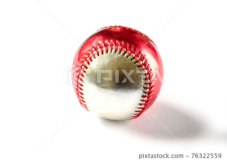Red and silver Baseball ball isolated on white Red and silver Baseball ball isolated on white 76322559