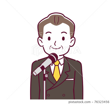 Man giving a microphone speech 76323456