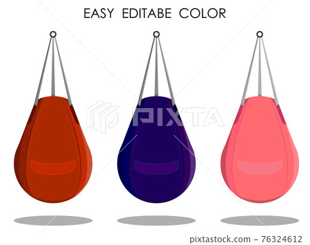 punching bag for sports training. Training boxers in gym. Vector in cartoon style 76324612