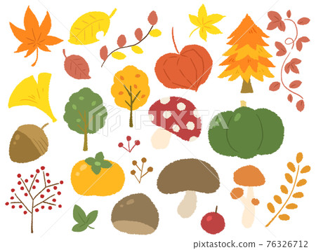 Autumn illustration material set Autumn illustration material set 76326712