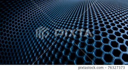 horizontal blue flexible bend abstract trellised or cellular background 76327373