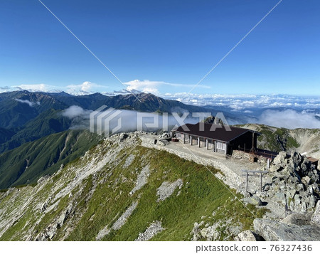 Tateyama From the summit of Mt. Oyama, the scenery of Oyama Shrine and Tateyama The Northern Alps in the distance 76327436