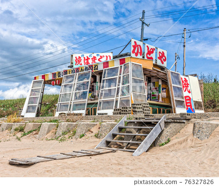 Traditional seafood cafe, Chirihama Beach, Japan Traditional seafood cafe, Chirihama Beach, Japan 76327826