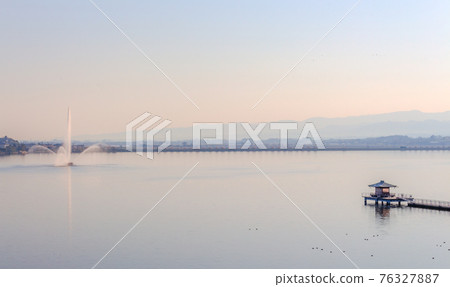 Lake Shibayamagata, Ishikawa Prefecture, Japan. Lake Shibayamagata, Ishikawa Prefecture, Japan. 76327887