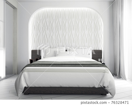 Bedroom in a modern interior Bedroom in a modern interior 76328471