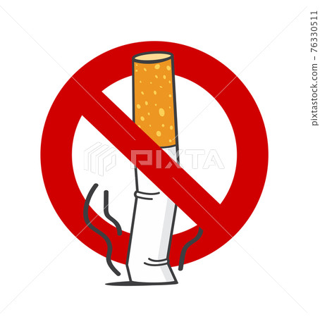 Cigarette butt No Smoking Sign Cigarette butt No Smoking Sign 76330511