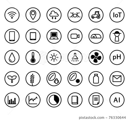 Smart agriculture icon illustration set 76330644