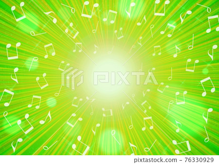 Green background illustration of notes and concentrated lines no.03 Green background illustration of notes and concentrated lines no.03 76330929