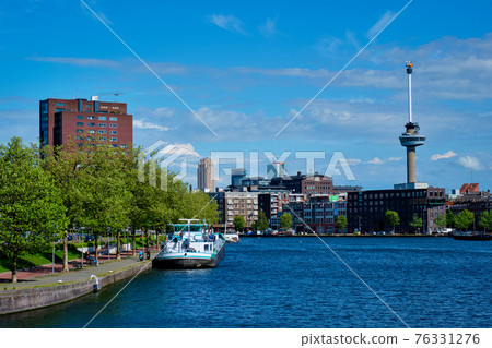 Rotterdam cityscape with Euromast observation tower Rotterdam cityscape with Euromast observation tower 76331276