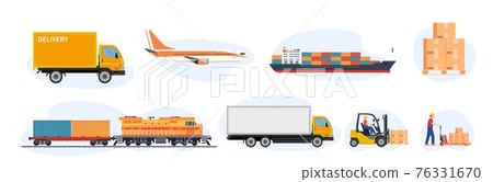 Delivery and logistics transport icons Delivery and logistics transport icons 76331670
