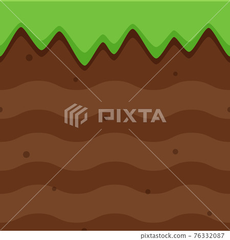 Grass and soil block on the ground_side-scrolling game_illustration material Grass and soil block on the ground_side-scrolling game_illustration material 76332087