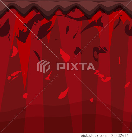 Block of solid lava ground_side-scrolling game_illustration material 76332615