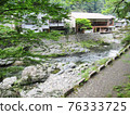Scenery from a private house in Tenkawa Village, Yoshino District, Nara Prefecture and a side road of the Yamagami River 76333725