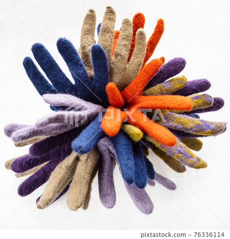 bundle from colour felted gloves on gray bundle from colour felted gloves on gray 76336114