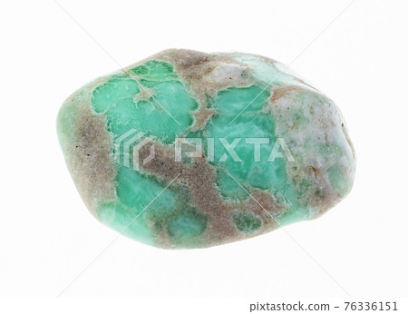 tumbled variscite gem stone on white 76336151